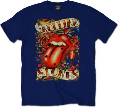 Produktbild von The Rolling Stones Tongue & Stars Navy Blue L T-Shirt