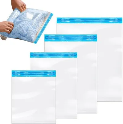 Immagine prodotto di Set da 30 sacchetti da viaggio, 30 × 35 cm, con cerniera, adatti al trasporto in aereo, sacchetti riutilizzabili per vestiti, biancheria intima, asciugamani, scarpe, cosmetici e altri accessori