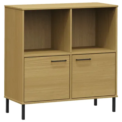Produktbild von Bücherregal OSLO mit Metallbeinen Braun 90x35x90,5cm Massivholz