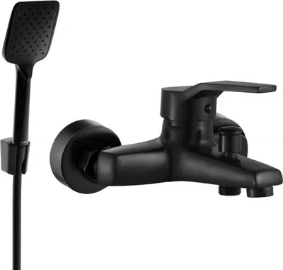 Produktbild von Mexen Caro R62 Wannenbatterie mit Brausegarnitur, Schwarz - 74663R62-70