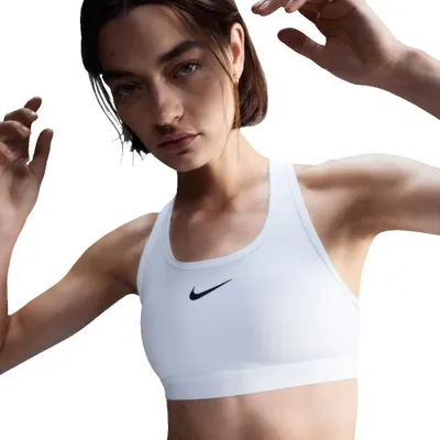Image de Soutien-gorge de sport Nike Swoosh, maintien moyen, blanc, femme, blanc, S