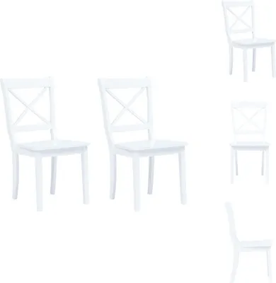 Immagine prodotto di vidaXL Sedie da pranzo 2 pz. Legno di gomma massiccio bianco - Sedie da pranzo