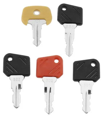 5 Gabelstapler-Zündschlüssel 530, 701, 702, 801, 802 aus Metall