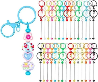 Produktbild von Famanu Schlüsselanhänger aus 30 bunten Perlen - DIY Set
