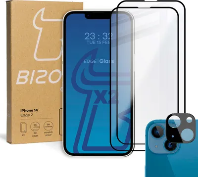 Produktbild von BIZON 2x Bildschirmglas + Kameraglas Apple iPhone 14
