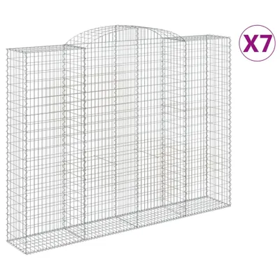 Produktbild von Gabionen mit Hochbogen 7 Stk. 300x50x220/240cm Verzinktes Eisen