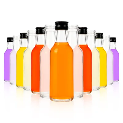 Zdjęcie produktu dla SuperButelki - 100x Butelka szklana monopolowa 200 ml z zakrętką – mini butelka na nalewki, soki, likiery, alkohol domowy, butelki MONOPOL, szkło