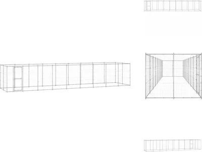 Produktbild von vidaXL Outdoor-Hundezwinger Verzinkter Stahl 21,78 m² -  Hundezwinger & -ausläufe