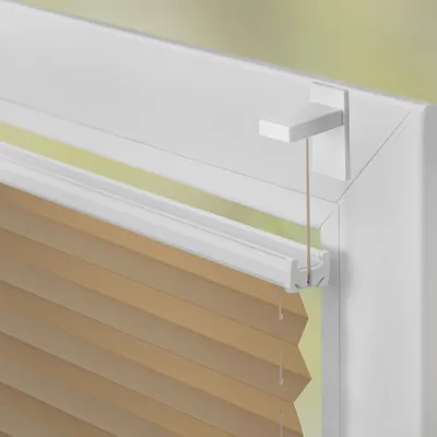 Produktbild von Lichtblick Plissee Klebfix, ohne Bohren, verspannt, blickdicht - Beige Sand, 210 cm, 55 cm x 210 cm (B x L)
