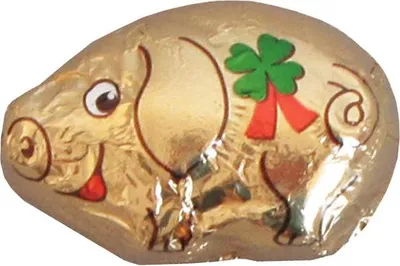 Produktbild von 120er SET Goldschweinchen, lose 12,5 g / Schokolade / Glücksschwein