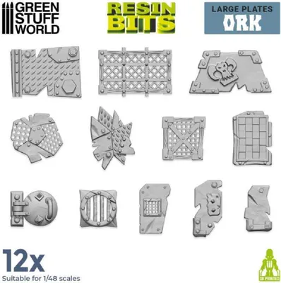 Produktbild von Green Stuff World - 3D-Druckset Große Ork platten 1/48