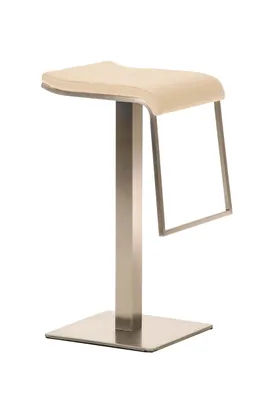 Produktbild von TPFLiving Barhocker Lamelo E Gestell Edelstahl Stoff Creme