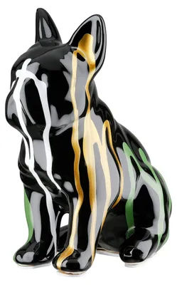 Produktbild von Gilde Figur, Hund, "Scuro", Bulldogge, Keramik, mehrfarbig, schwarz, VE 2, L. 10 cm, B. 15 cm, H. 19 cm