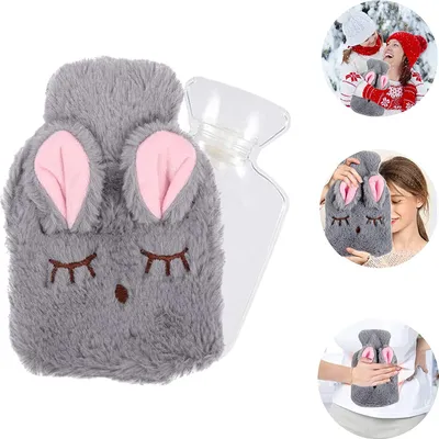 Produktbild von Wärmflasche Kinder,Wärmflasche mit Bezug,Wärmeflasche,Abnehmbare und waschbare Wärmflasche,Wärmflasche mit waschbare Strickflaschenabdeckung,Die BestenWeihnachten & Wintergeschenke