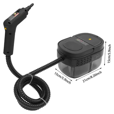 Image de Nettoyeur vapeur manuel - Pulvérisateur à vapeur - Puissance : 1500W - Pression : 3,0 bar - Réservoir : 1600 ml - Vapeur continue : 45-55 minutes - Sans produits chimiques - Couleur : Noir