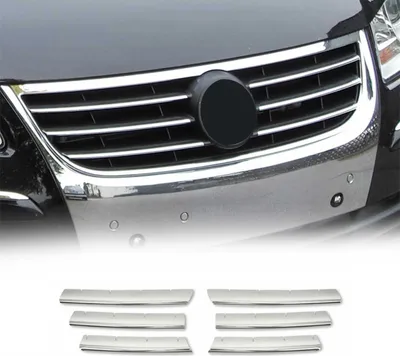 Immagine prodotto di Modanature griglia radiatore Modanature griglia per VW Touran 2003-2006 acciaio inox argento 6 pezzi
