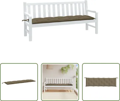 Immagine prodotto di The Living Store Cuscino per panca da giardino Melange Taupe 180x50x7 cm tessuto