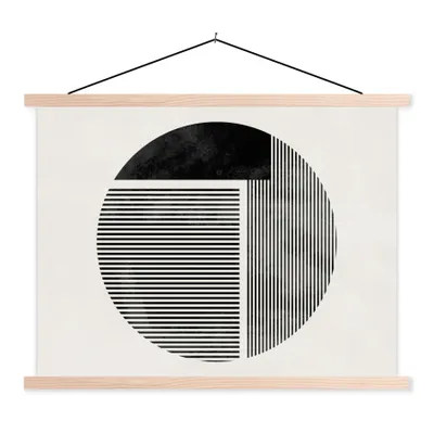 Produktbild von MuchoWow® Textilposter Minimalismus - Kreis - Design 40x30 cm mit holzfarbenen Rahmen - Bilder
