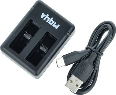 Produktbild von vhbw Dual USB-C Ladegerät kompatibel mit GoPro Hero CHDHX-501 Kamera - Ladeschale + USB-C Kabel Ladeanzeige