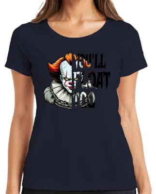 Immagine prodotto di Maglietta da donna Pennywise Horror Clown Scary Halloween Retro Vintage Scary, Navy, XXL