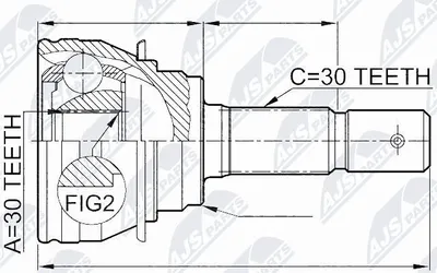 Produktbild von NTY Gelenksatz Antriebswelle Vorne Links Vorne Rechts für TOYOTA LAND CRUISER (KDJ12, GRJ12) NPZ-TY-020