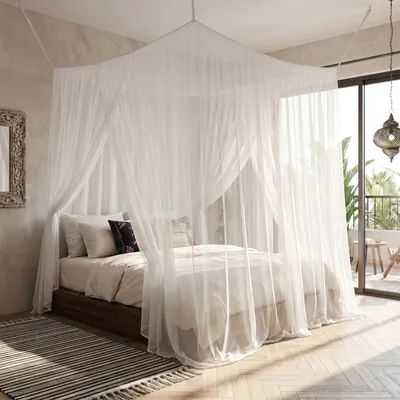 Produktbild von SEKEY Moskitonetz Bett für Doppelbett– 220x200x200cm(dubbele openingen）Großes Mückennetz für Reise und Zuhause, Feinmaschiges Fliegennetz mit Klebehak