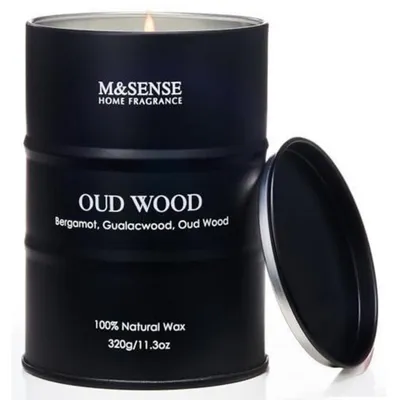 Image de Bougie parfumée Oud Bois, cire de soja, 320g, durée de combustion jusqu'à 70 heures