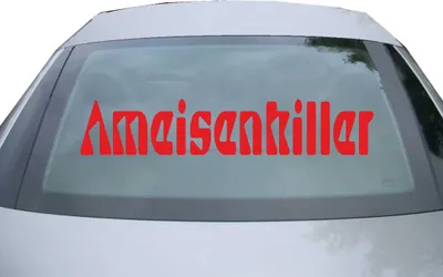 Produktbild von Indigos UG - Aufkleber Heckscheibe & Motorklappe DE2127 - rot - 600x114 mm - Ameisenkiller - Auto Scheiben Fenster Heckklappe Tuning Racing JDM - Die cut