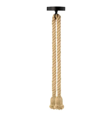 Produktbild von MasterLED E27 Pendelleuchte Hanfseil 2-flammig Schwarz-Braun 120 cm