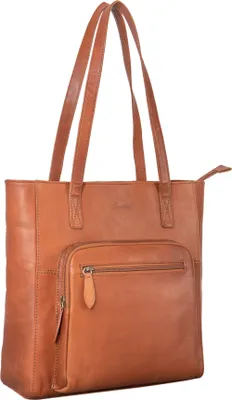 Produktbild von Benthill Damen Shopper Leder - Handtasche aus echtem Rindsleder - Tasche mit Reißverschluss - Schultertasche / Ledertasche - Vintage Umhängetasche