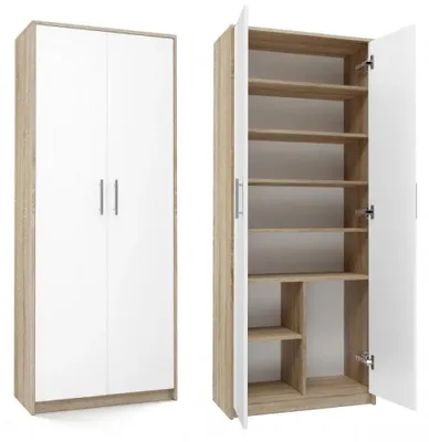 Produktbild von Topeshop OLIV 2D SON-MIX KPL, Eiche, Weiß, 8 Regale, Partikelbord, Partikelbord, Matt, 740 mm