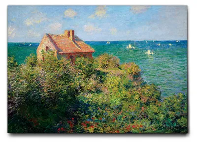 Produktbild von Giallobus - Ferienhaus am Meer - Claude Monet - 140L x 100B cm - Bild - Leinwand mit Standardrahmen