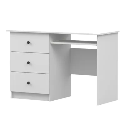 Image de Bureau Bureau pour enfants Table de chambre pour enfants 115cm blanc/blanc avec poignées grises Olaf 08