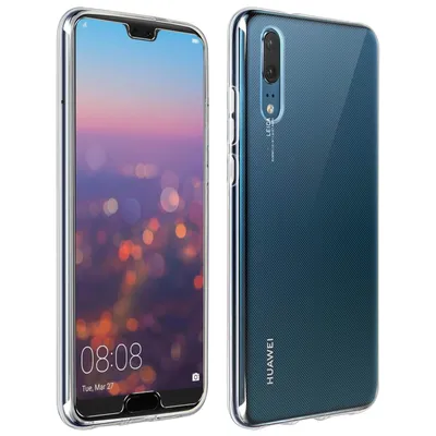 Produktbild von Avizar, Schutz-Set (Hülle + Displayschutzfolie aus Glas) für Huawei P20, Transparent