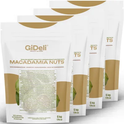 Image de Noix de macadamia concassées, 20 kg. Noix de macadamia non salées, crues, idéal pour les mueslis, la pâtisserie, etc. (Marque : GiDeli)