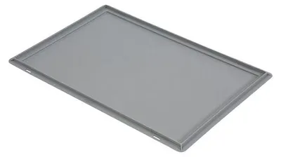 Produktbild von Deckel Euronorm 600 x 400 mm – grau Grau 400 mm x 600 mm x 16 mm - Grau - Polypropylene (PP) - E6401 - 44 - PP57