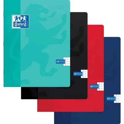 Image de Oxford - Cahier scolaire A5 quadrillé 5 mm 60 feuilles assorties