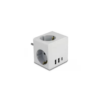 Productafbeelding van Delock 11496 DELOCK Steckdosenwürfel 3-fach mit Kindersicherung und USB