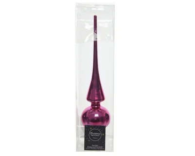 Produktbild von Christbaumspitze Glas fuchsia / pink, 26cm