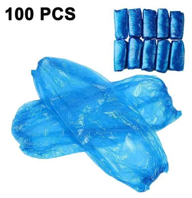 Produktbild von Sleeve Protectors 100 Stück, Wasserdichte PE-Armstulpen mit Dehnbändern, Für Küchen, Haushalt und Büro