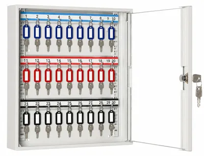 Obrázek produktu pro Solidchoice – Skříňka na klíče s 30 háčky a skleněnými dvířky