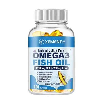 Obrázek produktu pro Omega 3 Fish Oil 4500mg + EPA & DHA (120 kapslí) doplněk stravy, srdce, mozek, klouby, imunitní systém, kognitivní funkce