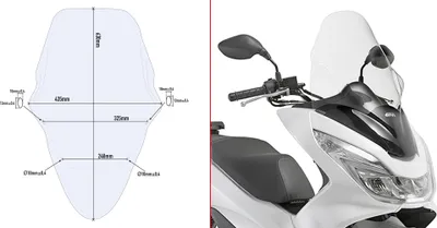 Productafbeelding van Givi windscherm D1136STG, transparant, 630 mm x 435 mm, met ABE-certificering voor diverse Honda-modellen