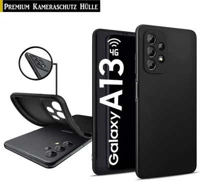 Produktbild von Für Samsung Galaxy A13 4G - Silikon Schwarz Hülle TPU Handy Schutz Hülle Kameraschutz Case Premium