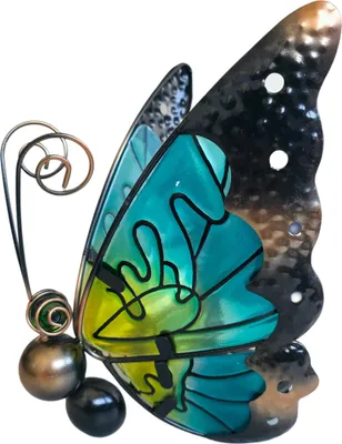 Produktbild von LED-Gartenschmetterling, solarbetrieben, 15 x 20 x 27 cm in gelb-blau