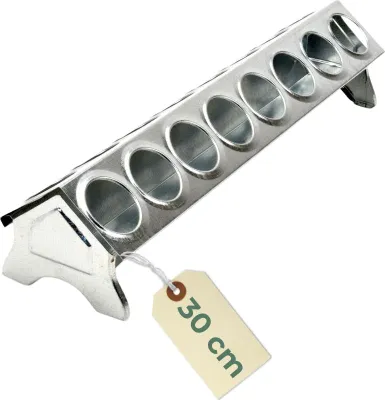 Produktbild von Futtertrog Metall Küken Futterautomat Hühner Zubehör Kükenfutter Automat Futterspender Küken Loch Hühner Futtertrog Lochgitter 30 cm