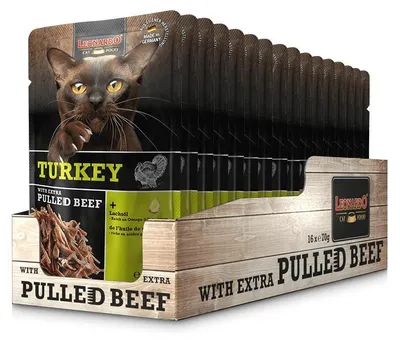 Produktbild von Leonardo Turkey + extra pulled Beef 16x 70g