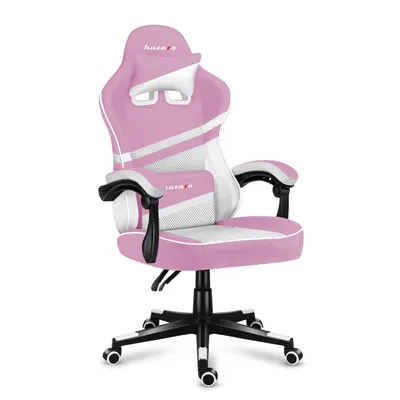 Image de Huzaro Force 4.4 | Chaise de jeu Chaise de bureau Chaise de bureau ergonomique | Appuie-tête Coussin lombaire Réglable en hauteur Fonction bascule | Tissu | Rose