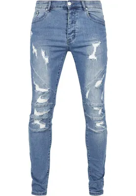Produktbild von Cayler & Sons - Herren C&S PANELED Slim Fit Denim Pants DISTRESSED MID BLUE W36/L32