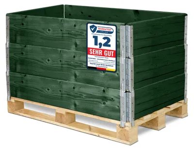 Produktbild von Garronda 3 Stück Holzaufsatzrahmen für Palette Aufbewahrungskiste aus Holz Palettenaufsatzrahmen Holzkiste Grün